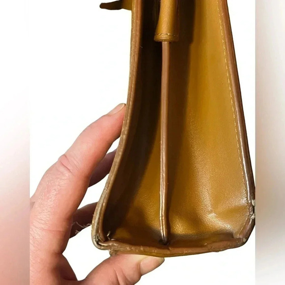 Fossil Denise Full Flap Cognac Genuine Leather Purse 90’s Inspired - Picture 6 of 16